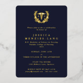 Donkere zeemacht geregistreerd zuster Caduceus+Lau Folie Uitnodiging (Voorkant)