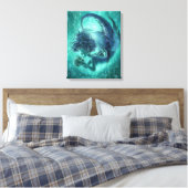 Donkere zeemeermin gewikkeld canvas print - geheim (Insitu (Slaapkamer))