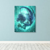 Donkere zeemeermin gewikkeld canvas print - geheim (Insitu (Houten vloer))