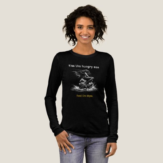 Donkere Zeemeermin Sirene Tri-Blend Shirt (Voorkant)
