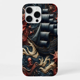 Donkere Zeevaart Avontuur Met Piratenschip en Golv iPhone 16 Pro Max Hoesje
