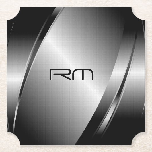 Donkere zilveren tinten met een glanzend metallisc kartonnen onderzetters (Voorkant)