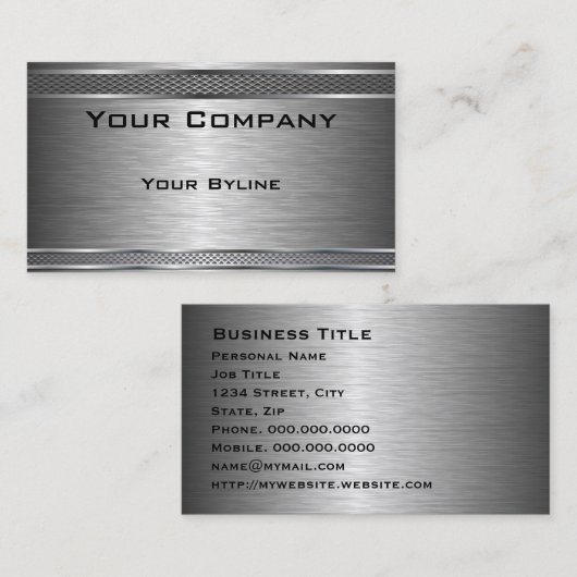 Donkere, zilverkleurige Visitekaartje (Voorkant / Achterkant)