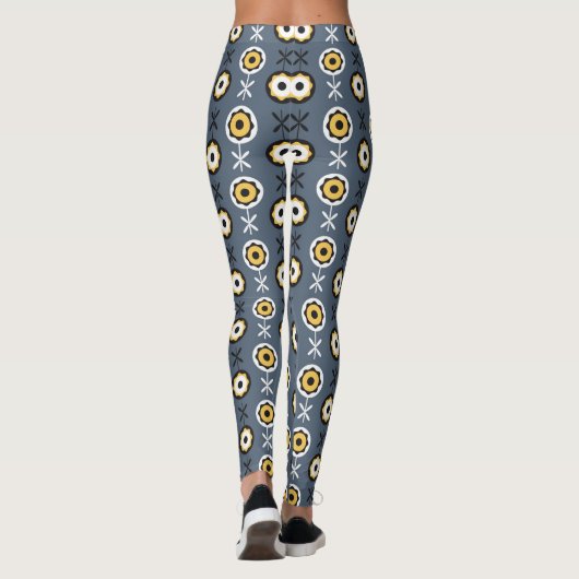 Donkere zonnebloemen leggings (Achterkant)