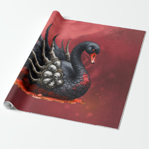 Donkere Zwaan van Botten – Gotische Elegantie Cadeaupapier
