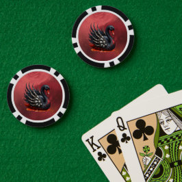 Donkere Zwaan van Botten – Gotische Elegantie Poker Chips