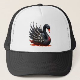 Donkere Zwaan van Botten – Gotische Elegantie Trucker Pet
