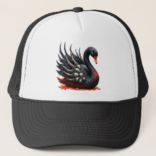 Donkere Zwaan van Botten – Gotische Elegantie Trucker Pet