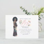 Donkere zwarte aanstaande moeder van een jongetje  (Staand voorkant)