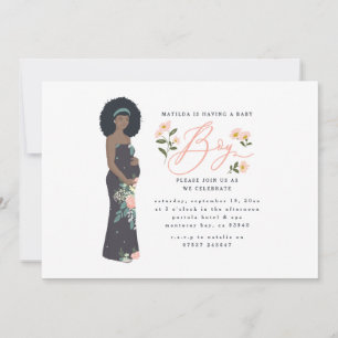 Donkere zwarte aanstaande moeder van een jongetje 