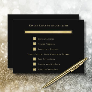 Donkere Zwarte Achtergrond Gouden Menu Selectiekaa