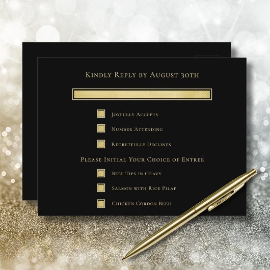 Donkere Zwarte Achtergrond Gouden Menu Selectiekaa