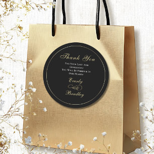 Donkere Zwarte Achtergrond Witte Gouden Schrift Kl Ronde Sticker