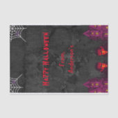 Donkere zwarte Creepy, aangepaste halloween-party  Tissuepapier (Voorkant)