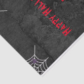 Donkere zwarte Creepy, aangepaste halloween-party  Tissuepapier (Detail)