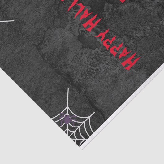 Donkere zwarte Creepy, aangepaste halloween-party  Tissuepapier (Detail)