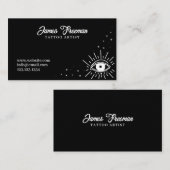 Donkere zwarte en witte ogen sterren Tattoo arties Visitekaartje (Voorkant / Achterkant)