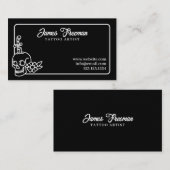 Donkere zwarte en witte schedel Eeuwige Tattoo art Visitekaartje (Voorkant / Achterkant)