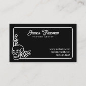 Donkere zwarte en witte schedel Eeuwige Tattoo art Visitekaartje (Voorkant)
