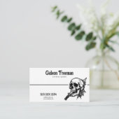 Donkere zwarte en witte schedel Eeuwige Tattoo art Visitekaartje (Staand voorkant)