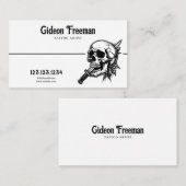 Donkere zwarte en witte schedel Eeuwige Tattoo art Visitekaartje (Voorkant / Achterkant)