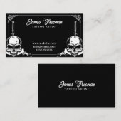 Donkere zwarte en witte schedels doodt Tattoo arti Visitekaartje (Voorkant / Achterkant)