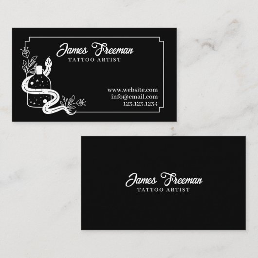 Donkere zwarte en witte sloppenspeler Ventilator T Visitekaartje (Voorkant / Achterkant)