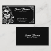 Donkere zwarte en witte Tattoo artiest Visitekaartje (Voorkant / Achterkant)