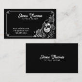 Donkere zwarte en witte vrouwen Schuif Tattoo kuns Visitekaartje (Voorkant / Achterkant)