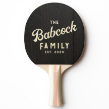 Donkere Zwarte Hout Retro Familienaam & Jaar
