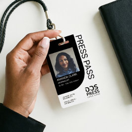 Donkere Zwarte Moderne & Minimaal Perspas Foto ID Badge
