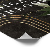 Donkere zwarte Moody Green Botanical Weddenschap W Poster (Hoek)