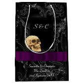 Donkere zwarte schedel met een donkere vlek medium cadeauzakje (Voorkant)