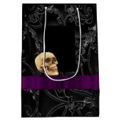 Donkere zwarte schedel met een donkere vlek medium cadeauzakje (Achterkant)