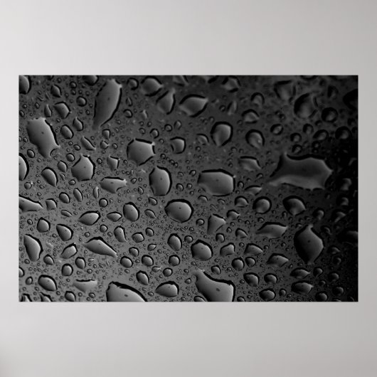 Donkere zwarte waterdruppels, getextureerd design poster (Voorkant)