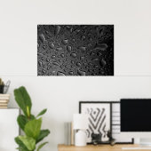 Donkere zwarte waterdruppels, getextureerd design poster (Thuiskantoor)