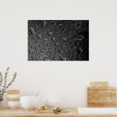 Donkere zwarte waterdruppels, getextureerd design poster (Keuken)