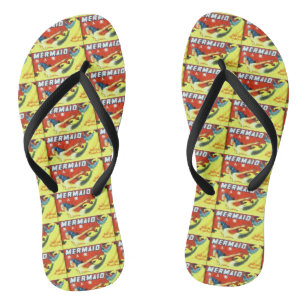 Donkere zwemmermaïde schoonheid teenslippers