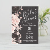 Donkerflens Blush Roze houtskool grijs Vrijgezelle Kaart (Staand voorkant)