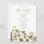 Donkergeel ivoorwit bruin bloemig Vrijgezellenfees Kaart (Voorkant)