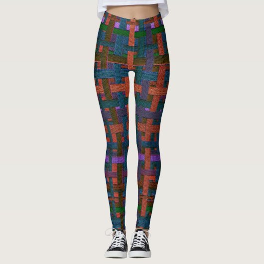 Donkergekleurd 'gebrand' in doek of canvas leggings (Voorkant)