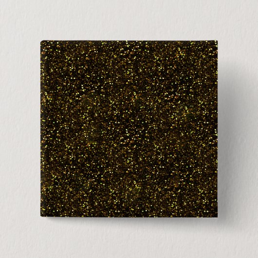 Donkergele glitter vierkante button 5,1 cm (Voorkant)