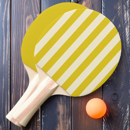 Donkergele Polo Strepen en Effen Tafeltennisbatje