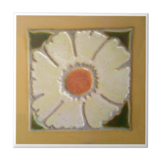 Donkergele rand tegeltje (Voorkant)