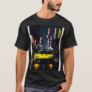 Donkergele Sport in Japanse Neon City 1 T-shirt