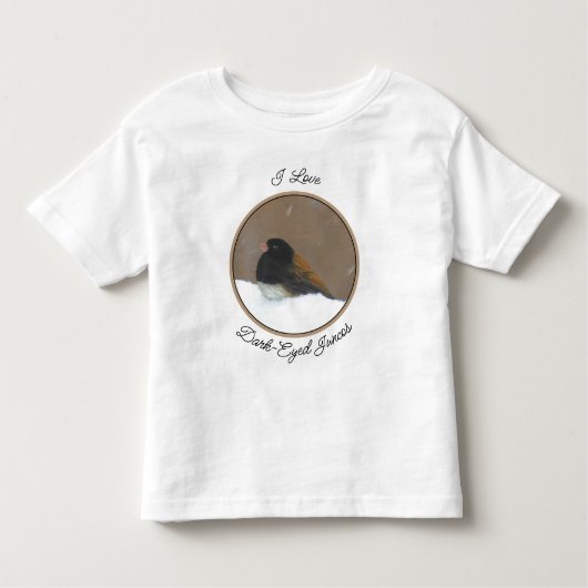 Donkergelige Junco-schildering - Originele vogelku Kinder Shirts (Voorkant)