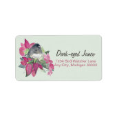 Donkergelige Junco Waterverf Return Address Label (Voorkant)