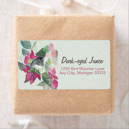 Donkergelige Junco Waterverf Return Address Label