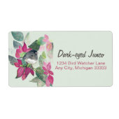 Donkergelige Junco Waterverf Return Address Label (Voorkant)