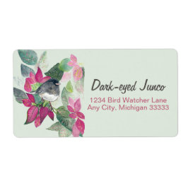 Donkergelige Junco Waterverf Return Address Label